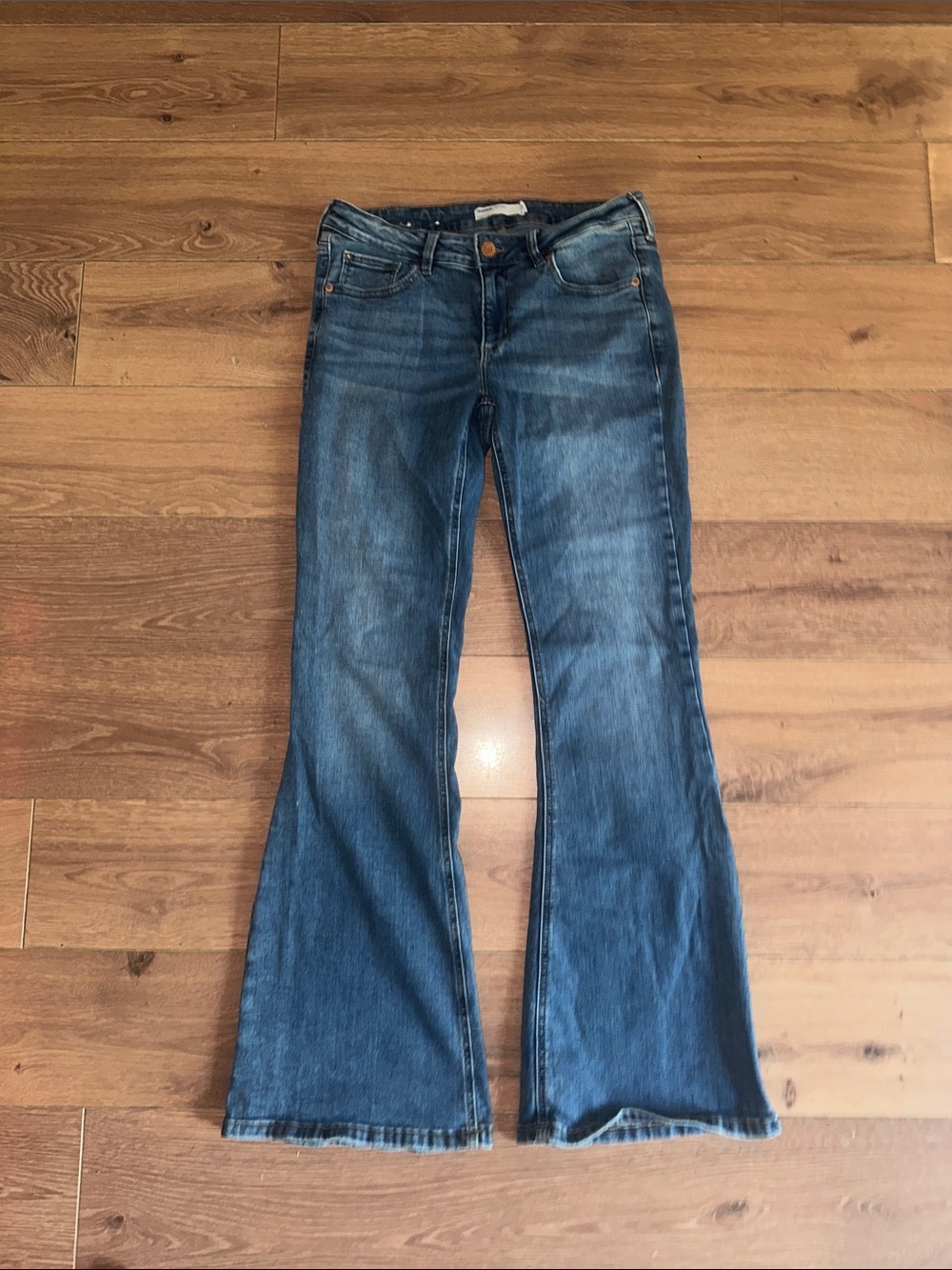 Blue Flared Jeans - Classic Indigo Stretch - Picture 1 of 2